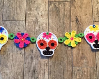Crocheted Sugar Skull Garland