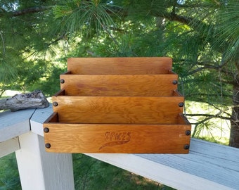 Wooden Countertop Spice Rack 3 Tier with Ornate Tacks