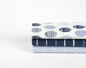 Quarter Fabric Pack Set of 3 Patterns Linen Cotton for Quilting Patchwork Sewing DIY Projects Dailylike Take a Rest (P10)