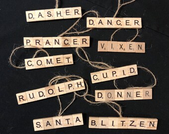 Santa and reindeer ornaments