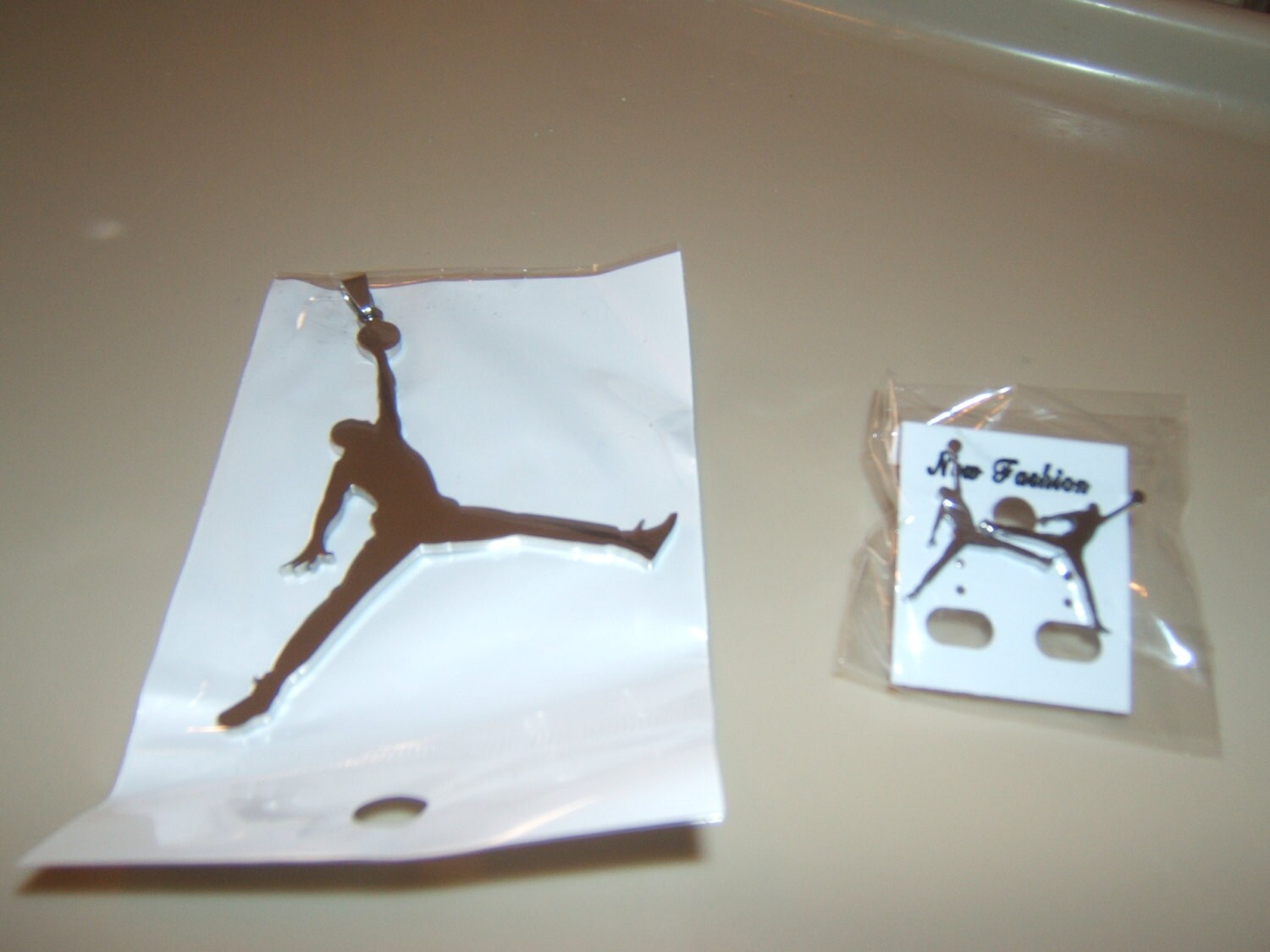 Air Jordan Jumpman Stainless Steel pendant with matching