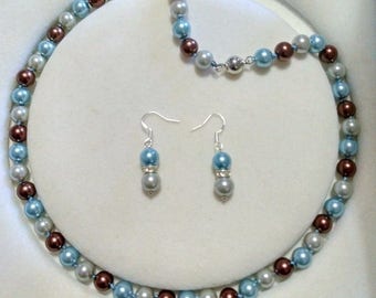 8mm Multicolor South Sea Shell Pearl Necklace 18 Inch
