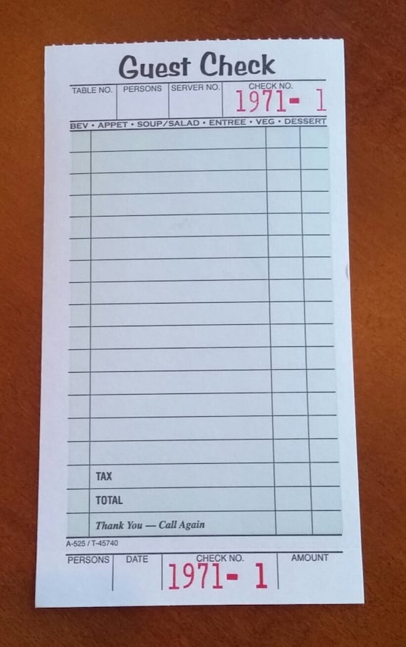 10 Guest ChecksVintage Diner Style Receipts/Tickets Great