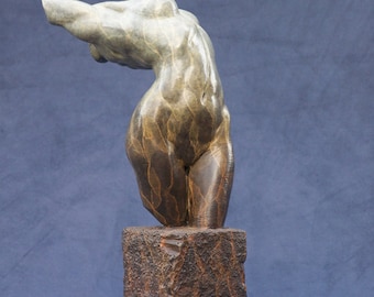 Bronze Female Torso Fragment Statue