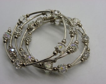 Bracelet 5 rounds, with white Crystal, the intercalaites