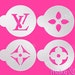 4 pcs Lv Designer stencils, Cake Stencil, Cupcake, Cookie Stencil, Kuchenschablone (Product Code LC010)