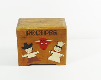 Vintage Wooden Recipe Box