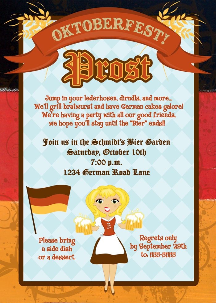 Personalized German Oktoberfest Invitation Many Designs