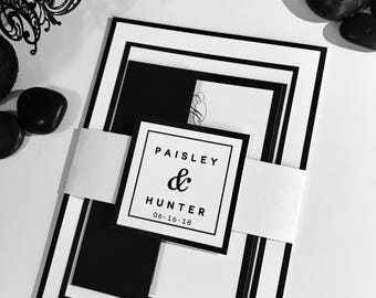 BLACK and WHITE - Wedding Invitation