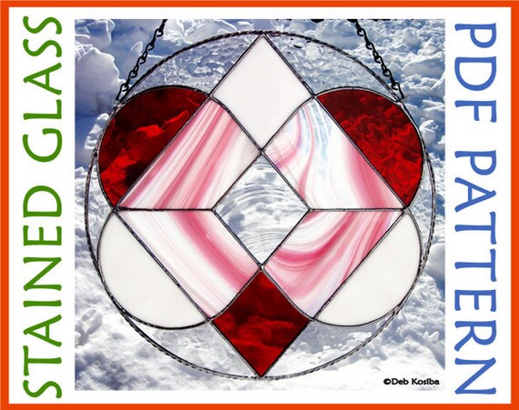 easy four heart circle stained glass pattern stain glass