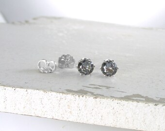 Silver Stud Earrings Alexandrite Earrings Birthstone Stud Earrings June Birthstone Jewelry Alexandrite Stud Earrings Gemstone Stud Earrings
