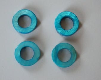 Hollow round bead 15mm turquoise Pearl