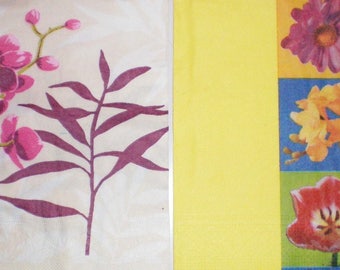 Lot 2 paper flowers Roses Ochidees towels... 33 cms