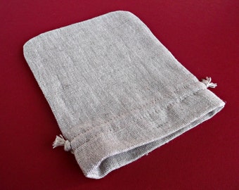 Reusable sachet bags Drawstring packaging pouches Set of 10 Beige linen bags Small favor bags Bulk Custom packaging