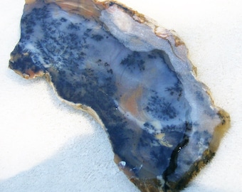 Gorgeous Agate Slab - Beautiful Black Dendrites, Brown & White Handmade Stone Slice by JewelryArtistry - SL375