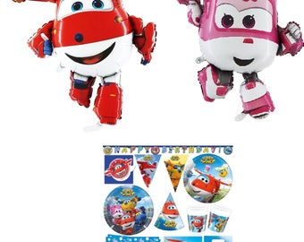 SUPER WINGS Party Supplies Decoration Tableware Cups Napkins Plates Tablecover Hats Flag Banner Balloons