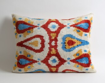 velvet pillow, decorative pillow, throw pillow, ikat, ikat pillow, velvet, pillow cover, accent pillow, decorative pillows, ikat pillows
