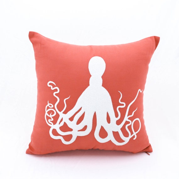 orange octopus pillow