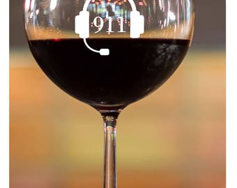 911 Dispatcher~ 911 Dispatcher Gift~ Dispatcher Gift~ First Responders~ 911 Co worker Gift~ Etched Glasses~ Engraved Glasses~ 911 Wine Glass