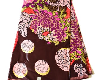 Metallic Floral Ankara print fabric, 6 yards/African fabric/ Ankara fabric/ African print/ Brown wax print/ tessworlddesigns WP1192