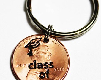 CLASS OF 2018. 2018 Graduation. Graduation Gift. Congrats Grad! Lucky Penny. High School Graduation. College Graduation. Graduation Cap.