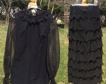 Vintage 1960s Romper | Maxi Skirt | Mel Warshaw | 28" Waist