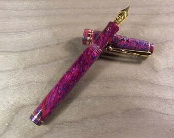 Wooden fountain pen, dyed and varnished, Bock nib