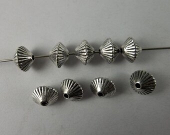 200Pcs Silver Tone Bicone Spacer Beads Findings