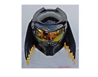 Predator helmet,Custom helmet,Handmade helmet,Airbrushed helmet,Painted helmet,Motorcycle helmet,Casque helmet
