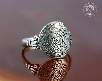 Anello d'argento del disco di Festo, anello antico, anello del disco di Festo, Festo anello, anello greco, gioielli antichi, gioielli greci, miglior regalo per la moglie