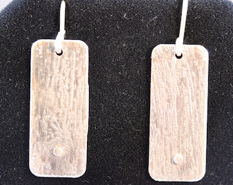 Hand Etched Sterling Silver Earrings (060818-025)