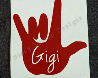 I Love You - ASL - American Sign Language - I Love You decal - ASL decal - American Sign Language decal - I Love You sticker - Free Shipping