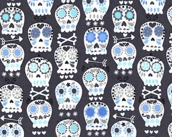 Bonehead in Charcoal - Michael Miller cotton quilt fabric - fat quarter