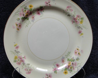 Homer Laughlin Eggshell Pink Yellow Daisies Dinner Plates 9 3/4" EXCELLENT!
