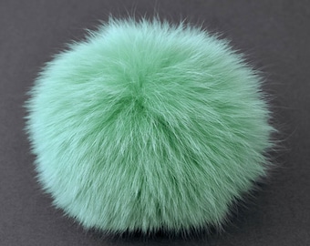 Natural Fox Fur Pom Pom balls by pc, Approx. 4-1/2"D, TR-11081