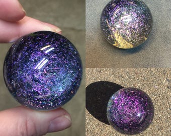 Spiral Galaxy Marble Space Dust by PACIFICNWGLASS