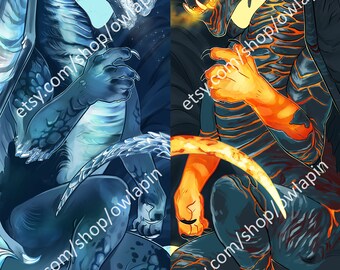 LARGE Dragon 2-sided Body Pillow Case