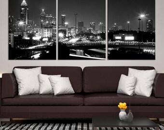 XLarge Black And White Atlanta Wall Art Canvas Print 3 Panels Skyscrapers Late XLarge Black And White Atlanta Wall Art Canvas Print 3 Panels Skyscrapers Late