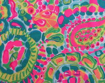 multi come out of your shell ~ shell print dobby cotton fabric square 15"x15" ~ lilly spring 2017 ~ lilly pulitzer