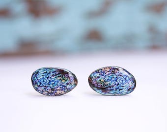 Abalone shell earrings , Abalone shell jewelry , Abalone print , Sea shell earrings , Ocean lover gift , Summer earrings , Sea love gift