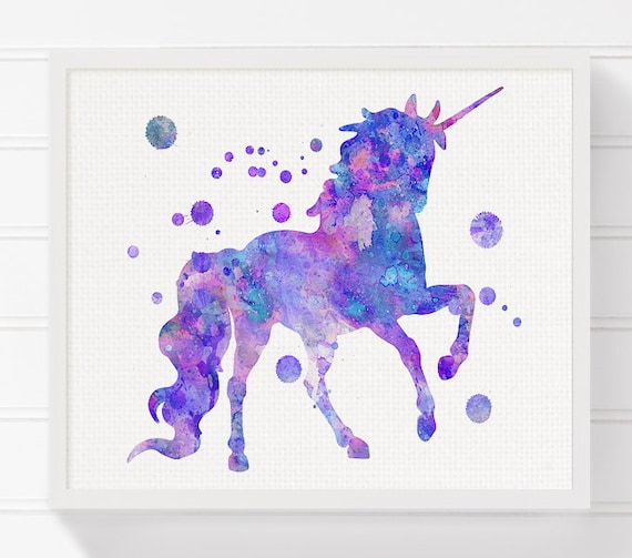 Unicorn Art Print Watercolor Unicorn Unicorn Painting