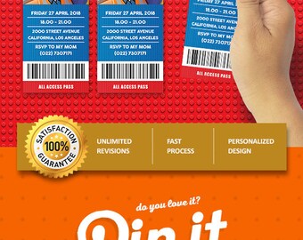 DIY The Lego Ticket Invitation, The Lego Movie 2 Birthday Ticket Invitation, Party Invitation, Birthday Party Ideas, party Invitation