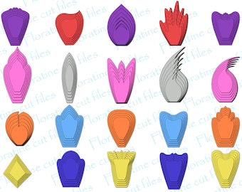 Paper Flower Template, Paper flower SVG, PDF flower template, Paper Flowers, Quilling pattern, Giant paper flower template, large flower kit