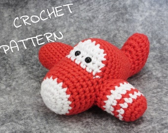 Crochet pattern toy airplane amigurumi tutorial in English, Dutch, Danish pdf