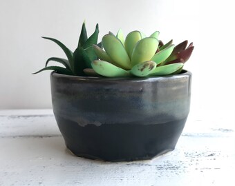 H E M A T I T E: ceramic succulent planter