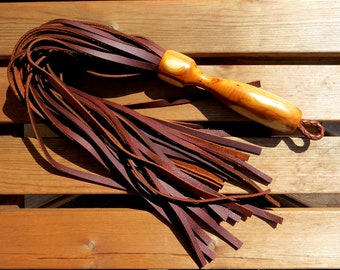 Heavy oil tanned leather flogger
