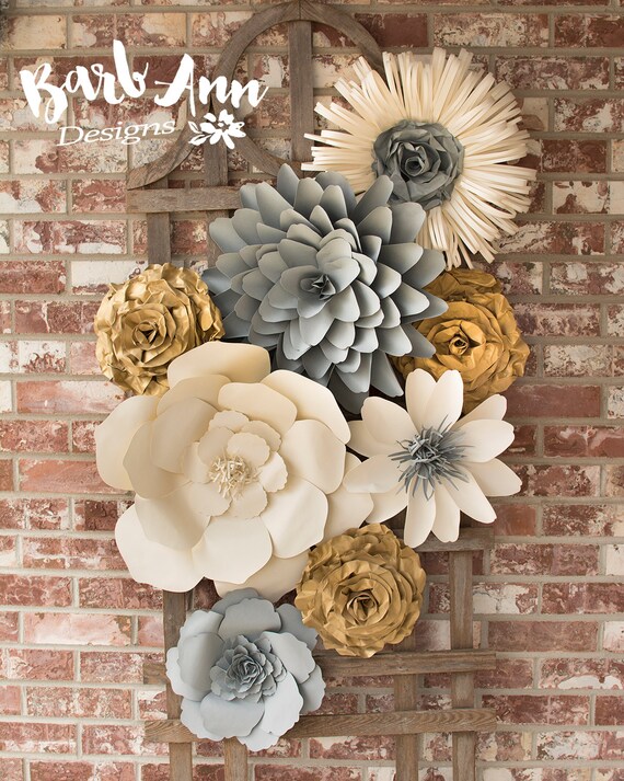 Large Paper Flower Wall Decor for Nursery Weddings Bridal