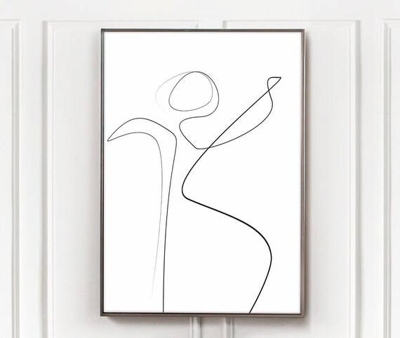 One Line Drawing Print Minimalist Woman Body Art Print Fine