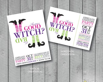 Custom Are you a Good Witch or a Bad Witch? Halloween Invite