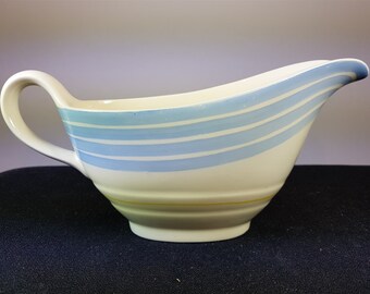 Vintage Ceramic Pottery Gravy Boat Newhall Hanley England Hirvana Shape 1930's - 1940's Art Deco Retro